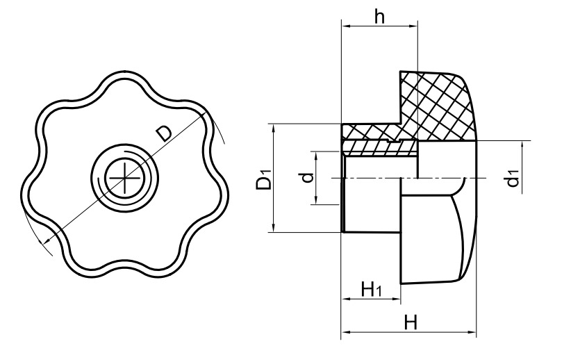 SK7414T  Star knobs(pic1)